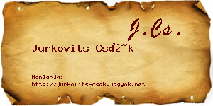 Jurkovits Csák névjegykártya
